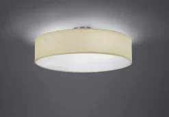 Plafonnier 3xE27, max. 60W, Tissu blanc, Nickel mat - Trio - Hotel