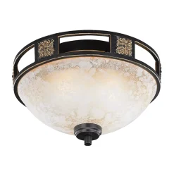 Plafonnier 2xE27, max. 42W, Verre albâtre, Rouille - Trio - Quinta