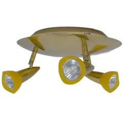 Plafonnier Xelux laiton brossé 3 spots orientables 50W