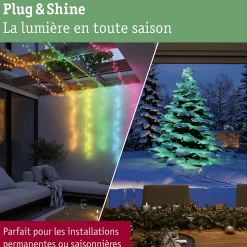 Plug & Shine Guirlande LED Yuna RGB 10m IP44 5W Noir