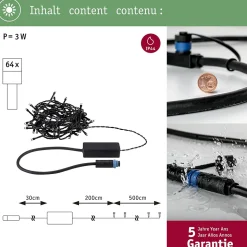 Plug & Shine Guirlande LED Yuna RGB 5m IP44 3W Noir