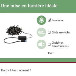 Plug & Shine Guirlande LED Yuna 3000K 10m IP44 2,5W Noir