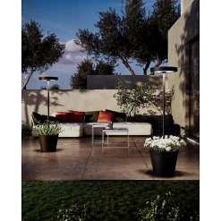 Poldina Reverso Solar L Corten - Lampadaire LED solaire et rechargeable 11,7W - Lampadaire extérieur et intérieur H.156cm