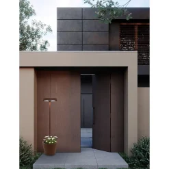 Poldina Reverso Solar L Corten - Lampadaire LED solaire et rechargeable 11,7W - Lampadaire extérieur et intérieur H.156cm