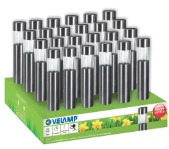 POLE: piquet LED à recharge solaire. Plastique finition aluminium