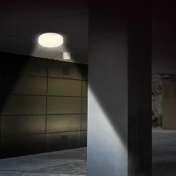 POLESTAR : Plafonnier LED rond IP65, 1500 lumens, diamètre 22cm. Blanc