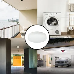 POLESTAR XL : Plafonnier LED rond IP65, 2400 lumens, diamètre 33cm. Blanc