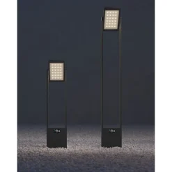POPA Spot à énergie solaire noir 100 cm 4000K Luminaire de jardin Beneito Faure