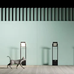 POPA Spot à énergie solaire noir 60 cm 4000K Luminaire de jardin Beneito Faure