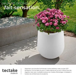 Pot de fleurs LED avec éclairage LED 12 W 16 couleurs RGB et 5 modes d'éclairage