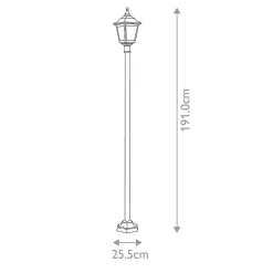 Poteau Kerry 1 lumière 60W E27