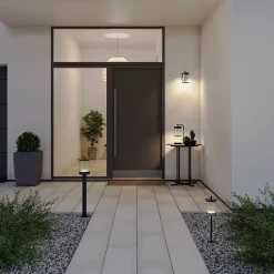 Potelet Beret LED intégrée 800lm 11W IP44 GoodHome noir