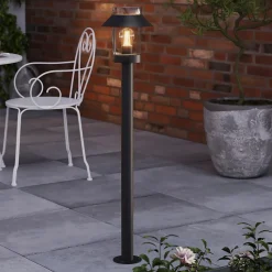 Potelet d'extérieur Caprera taille M noir E27 25W IP44 GoodHome