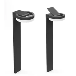 Potelet extérieur à energie solaire à détecteur de mouvement LED intégrée Runda noir IP54 12W 1300lm Lutec