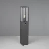 Potelet extérieur détecteur E27 60W anthracite verre clair - Trio - Garonne