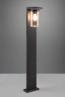 Potelet extérieur IP44 avec détecteur crépusculaire - 1x E27 max. 40W - Noire - Trio - Ardila