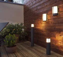 Potelet extérieur LED intégrée Philips Stock gris anthracite h.77 cm