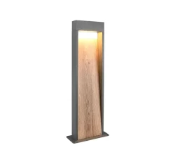 Potelet extérieur LED 11W 3000K imitation bois - Trio - Salmon