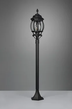 Potelet Extérieur LED 1xE27, max 60W, IP44, noir Mat - Trio - Elvo