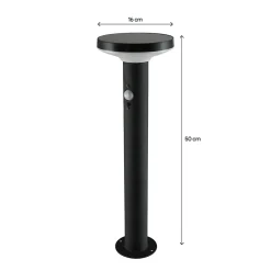 Potelet extérieur solaire LED intégrée Cowhorn noir 650 lm IP44 GoodHome