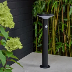 Potelet extérieur solaire LED intégrée Cowhorn noir 650 lm IP44 GoodHome