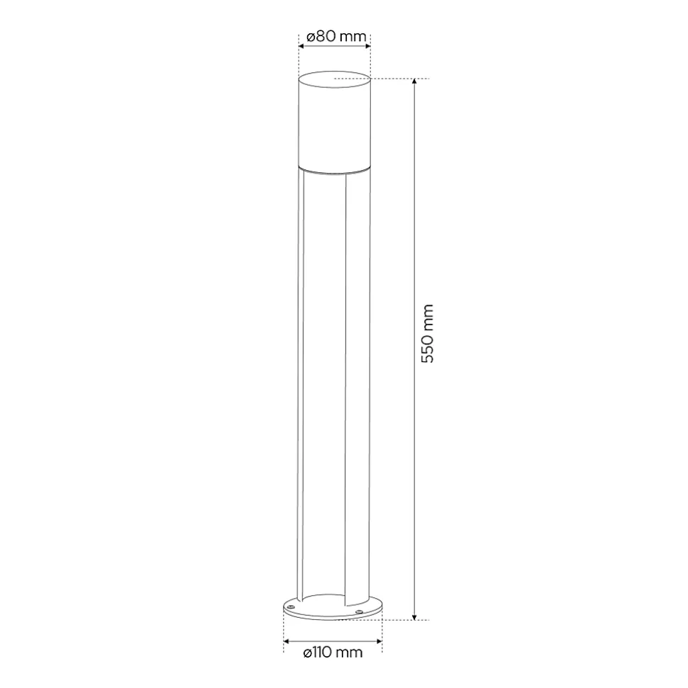 Potelet extérieur type lanterne AIDEN 55 cm IP44 GU10 noir EDO
