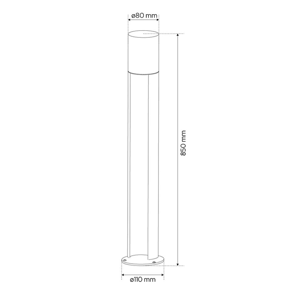 Potelet extérieur type lanterne AIDEN 85 cm IP44 GU10 noir EDO