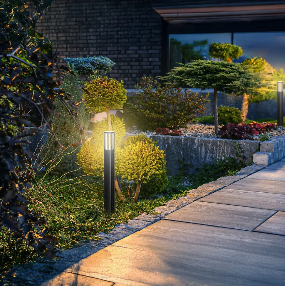 Potelet extérieur type lanterne TORRIN 55 cm IP44 GU10 noir EDO