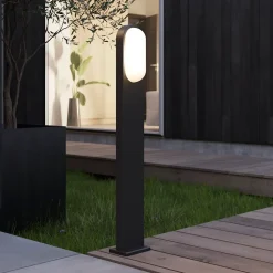 Potelet LED intégrée Bredene 800lm 14W blanc neutre l.11,9 x H.90 x P.14 cm