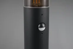 Potelet LED 28W 1xE27 noir mat avec détecteur de mouvement - Trio - Hoosic