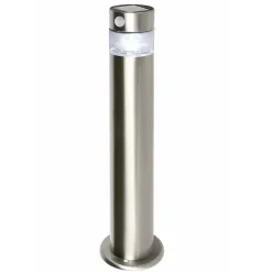 Potelet solaire à détection LED intégrée Kiana 50lm 0.58W IP44 GoodHome chrome