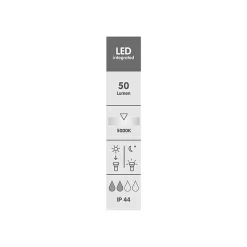 Potelet solaire à détection LED intégrée Kiana 50lm 0.58W IP44 GoodHome chrome