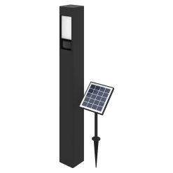 Potelet solaire LED intégré à détection Davern 800lm IP65 noir Goodhome