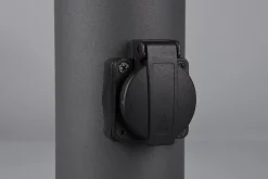 Potelet 1xE27, max. 28W, IP44, blanc/anthracite, avec prise extérieure - Trio - Hoosic