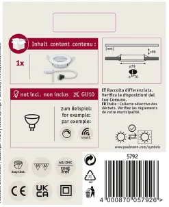 Premium Spot encastré LED IP44 rond 79mm GU10 max. 50W 230V gradable Blanc