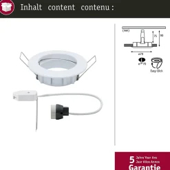 Premium Spot encastré LED IP44 rond 79mm GU10 max. 50W 230V gradable Blanc