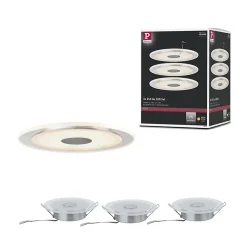 Premium Spot encastré LED Whirl Kit de base rond 150mm 3x6W 3x450lm 230V gradable 3000K Alu tourné Satiné