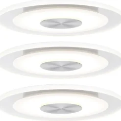 Premium Spot encastré LED Whirl Kit de base rond 120mm 3x4,9W 3x180lm 230V gradable 3000K Alu tourné Satiné