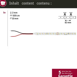 Pro Strip Strip LED Silver P75 830 5m 23W 700lm/m 96 LEDs/m 3000K