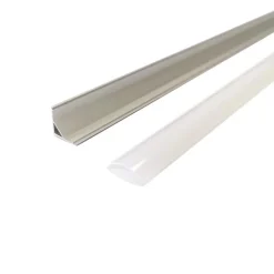 Profilé Aluminium Angle 1m pour Ruban LED Couvercle Blanc Opaque - SILAMP