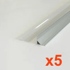 Profilé Aluminium Angle 2m pour Ruban LED Couvercle Blanc Opaque (pack de 5) - SILAMP