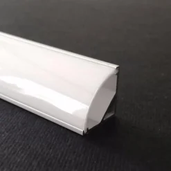 Profilé Aluminium Angle 2m pour Ruban LED Couvercle Blanc Opaque (pack de 5) - SILAMP