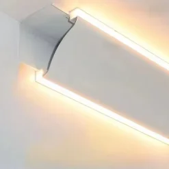 Profilé Aluminium Double Éclairage Modulable Plinthe ou Corniche 2M Blanc - SILAMP