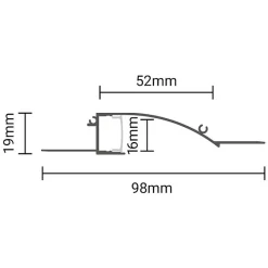 Profilé Aluminium Encastré 2m pour Plâtre Couvercle Blanc Opaque - SILAMP