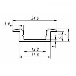 Profilé Aluminium encastré 1m pour Ruban LED Couvercle Blanc Opaque - SILAMP