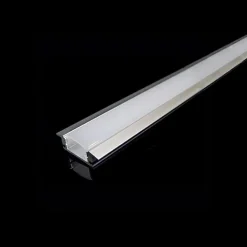 Profilé Aluminium encastré 1m pour Ruban LED Couvercle Blanc Opaque - SILAMP