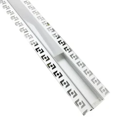 Profilé Aluminium encastré 2m pour Ruban LED Double Couvercle Blanc Opaque - SILAMP