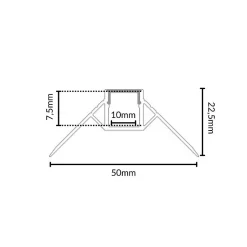 Profilé Aluminium encastré angulaire 2m pour Ruban LED Couvercle Blanc Opaque - SILAMP