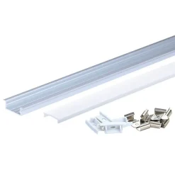 Profilé Aluminium Large Encastrable 2m pour Ruban LED - Cache Opaque Blanc - SILAMP