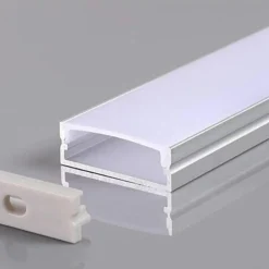 Profilé Aluminium Large 2m avec Cache Opaque Blanc - SILAMP